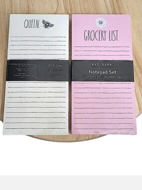 Rae Dunn Notepad Bundle Queen - Grocery List - To Do List - Busy - Set Of 4